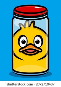 rubber duck in a jar