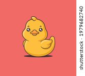 Rubber duck kawaii cartoon character vector illustration