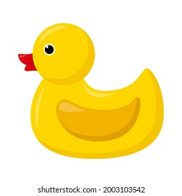 Rubber duck, kid toy, vector illustration