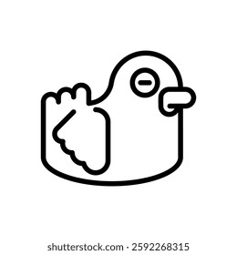 Rubber duck line drawing, sign and symbol