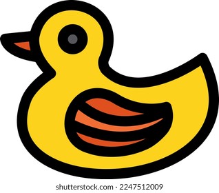 Rubber Duck Line Filled Vector Icon Design