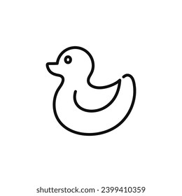 Rubber duck line icon isolated on white background