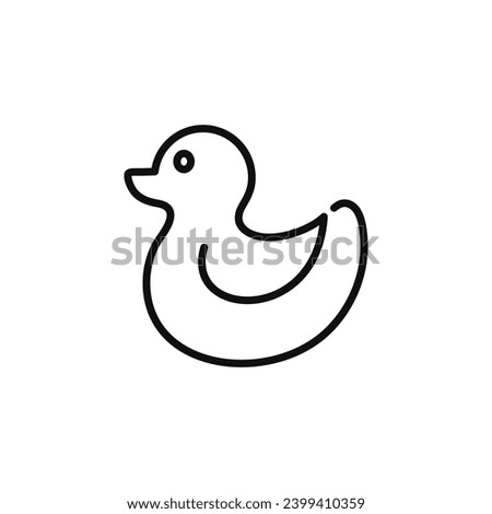 Rubber duck line icon isolated on white background