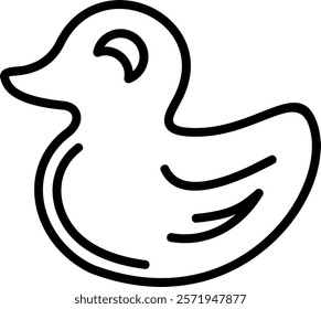 Rubber Duck Line Vector Icon Design