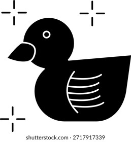 Línea de pato de goma Icono de Vector Diseño