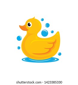 Rubber duck logo vector illustration