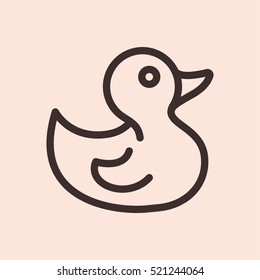 Rubber Duck Minimalistic Flat Line Circle Solid Stroke Icon Pictogram Symbol