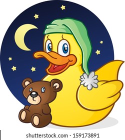 Rubber Duck Nap Time Cartoon Character