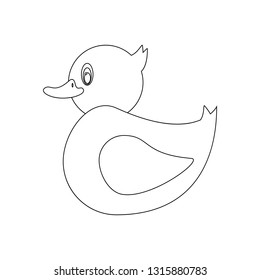 Rubber duck on a white background. Vector illustration