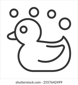 Rubber Duck Outline Icon Vector Illustration