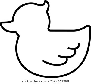 Rubber Duck Outline icon vector illustration