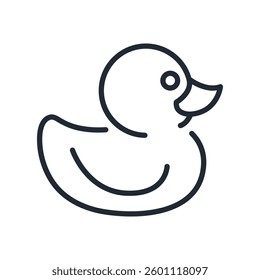 Rubber duck outline icon vector illustration 