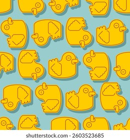 Rubber duck pattern seamless. Baby fabric background 