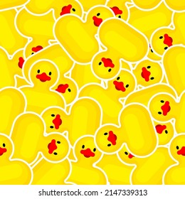 Rubber duck pattern seamless. Children's toy background. Baby fabric ornament