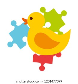 rubber duck and pieces puzzle jigsaw toys kids