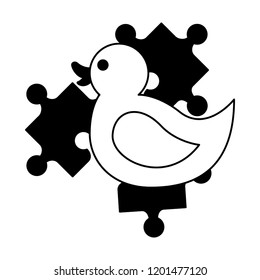 rubber duck and pieces puzzle jigsaw toys kids