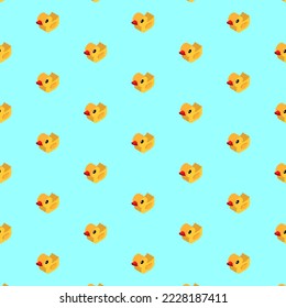Rubber duck pixel art pattern seamless. 8 bit background. pixelated Ornament of kids fabric