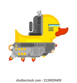 Rubber duck robot. cyber duck toy of future