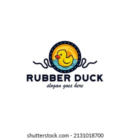 Rubber Duck with Roll Movie Illustration Logo design