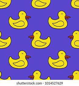 rubber duck seamless doodle pattern