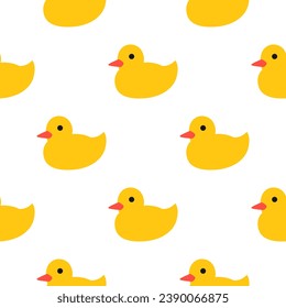 Rubber duck seamless pattern. Capibara vector illustration for fabric, children's clothing, wrapping paper, children's textiles