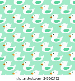Rubber duck seamless pattern. Vector illustration.