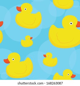 Rubber duck seamless vector pattern