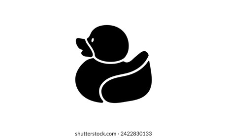 rubber duck sign, black isolated silhouette