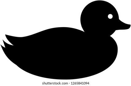 Rubber duck silhouette icon. Flat style. Isolated on white background. Vector illustration. For web, app,..