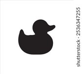 Rubber duck silhouette. Rubber duck icon sign illustration design.