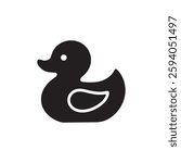 Rubber duck silhouette. Rubber duck icon sign illustration design.