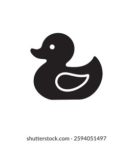 Rubber duck silhouette. Rubber duck icon sign illustration design.