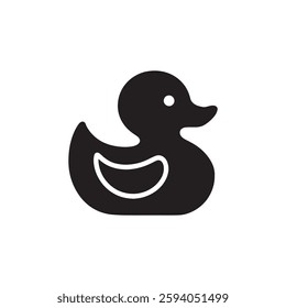 Rubber duck silhouette. Rubber duck icon sign illustration design.