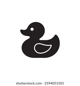 Rubber duck silhouette. Rubber duck icon sign illustration design.