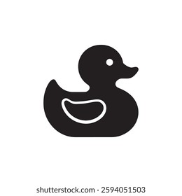 Rubber duck silhouette. Rubber duck icon sign illustration design.