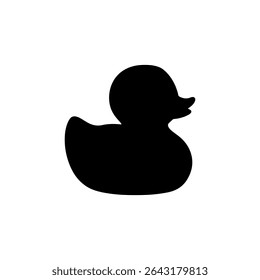 Rubber duck silhouette icon vector flat design.