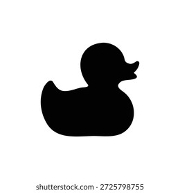 Pato de borracha silhueta vetor design plano sobre fundo branco.