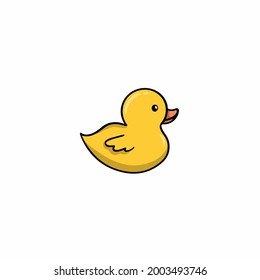 Rubber Duck Symbol Logo. Vector Illustration.
