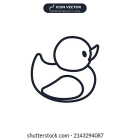 rubber duck toy icon symbol template for graphic and web design collection logo vector illustration