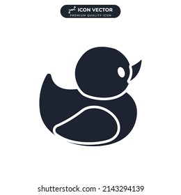 rubber duck toy icon symbol template for graphic and web design collection logo vector illustration
