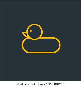 Rubber duck toy icon - vector