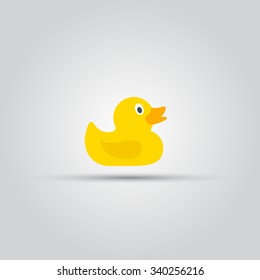 Rubber duck toy isolated vector flat style colored icon