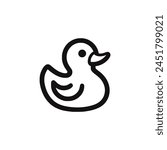 rubber duck toy logo vector illustration template design
