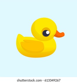 Rubber Duck Toy. Minimalistic Flat Color Icon. Cartoon vector