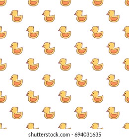 Rubber duck toy pattern in cartoon style. Seamless pattern vector illustration