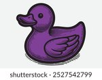 Rubber duck vector art design 