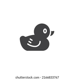 Rubber duck vector icon. filled flat sign for mobile concept and web design. Duck toy glyph icon. Symbol, logo illustration. Vector graphics