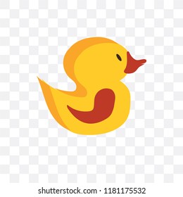 Rubber Duck Vector Icon Isolated On Transparent Background, Rubber Duck Logo Concept