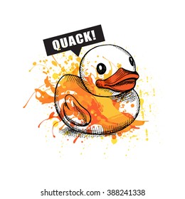 Rubber duck. Vector illustration.