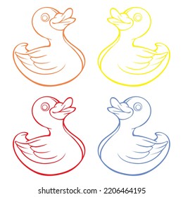 Rubber Duck Vector Illustration Isolated On A White Background
